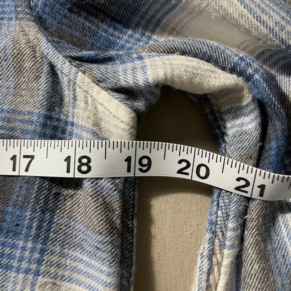 American Eagle Button-down Flannel Plaid - White/Blue S - Picture 8 of 9